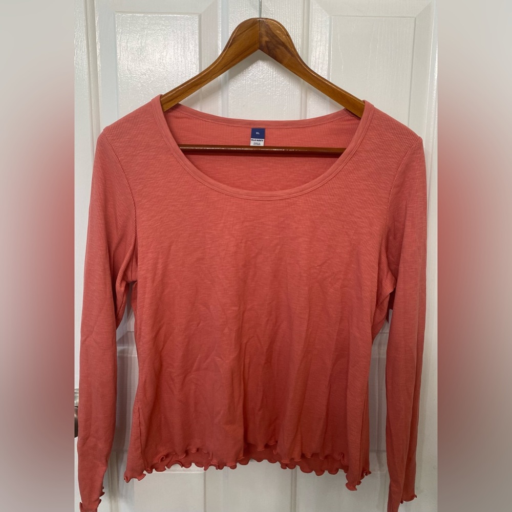 NWT Old Navy XL Coral Ribknit Henley